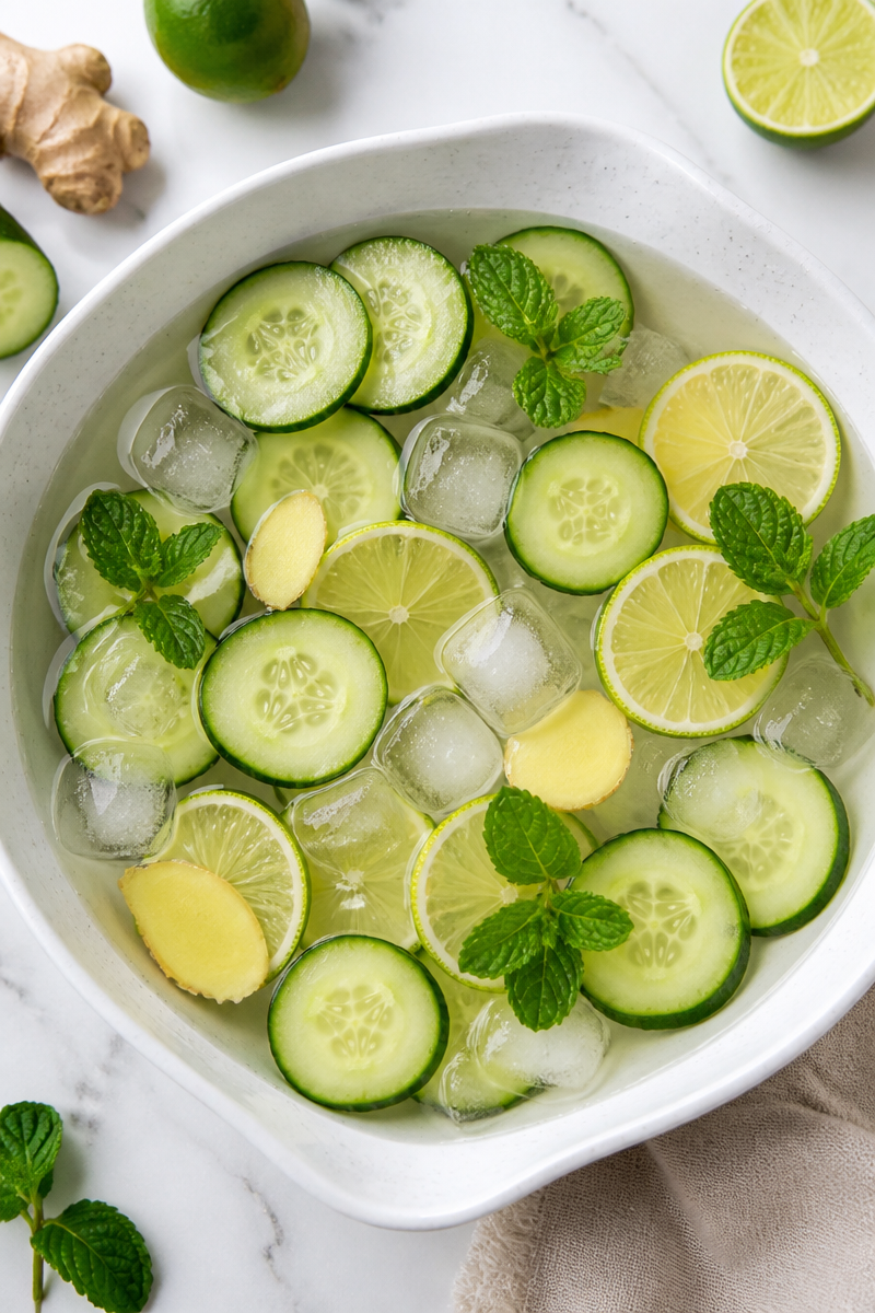 Fresh Cucumber Lime And Ginger Detox Water Fresh Cucumber Lime And Ginger Detox Water
