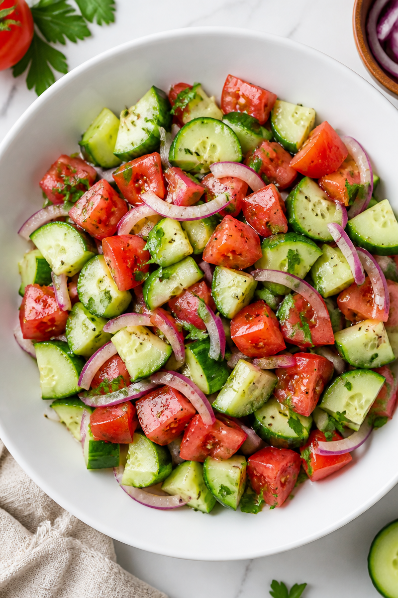 Fresh Cucumber and Tomato Vinegar Salad Fresh Cucumber and Tomato Vinegar Salad