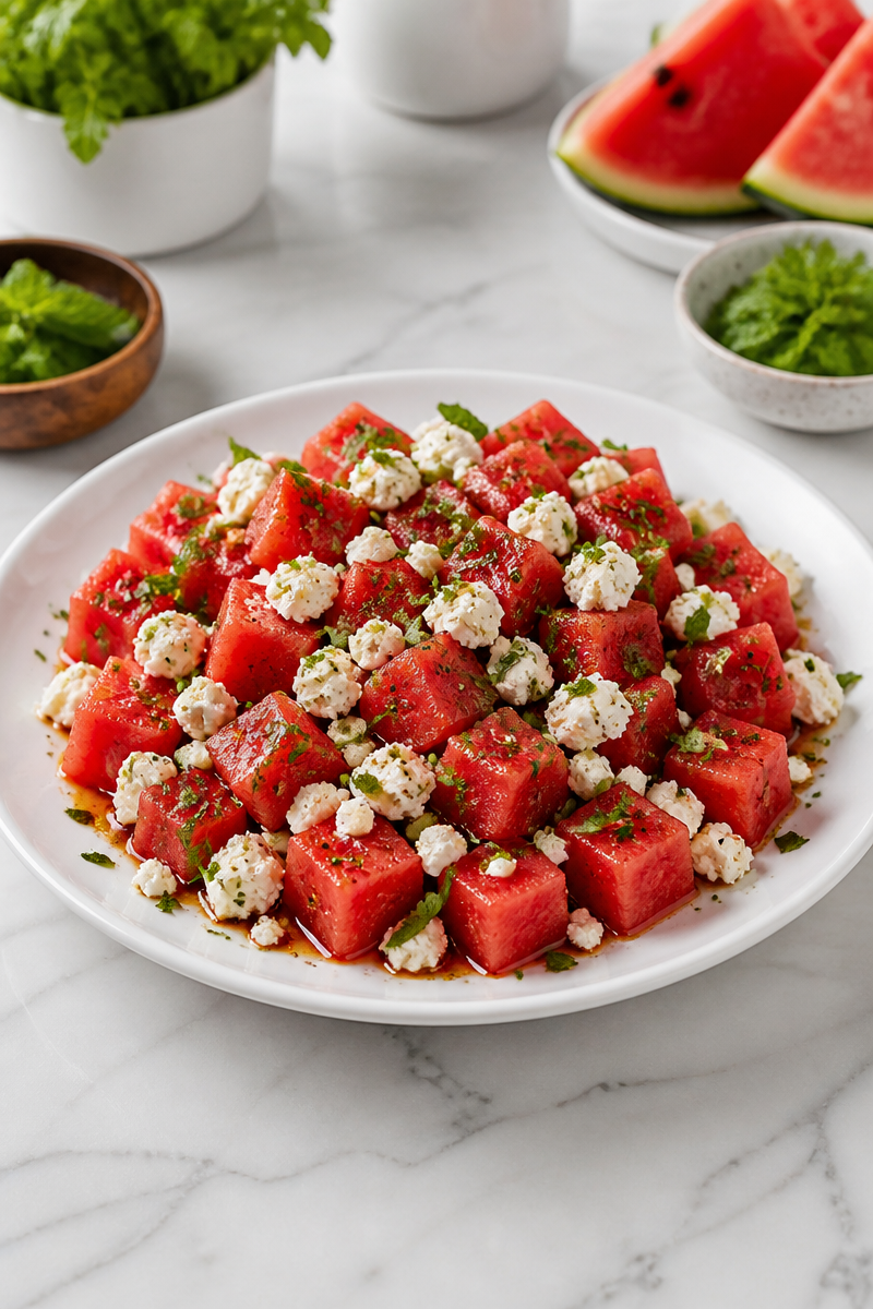Fresh Watermelon and Feta Salad
