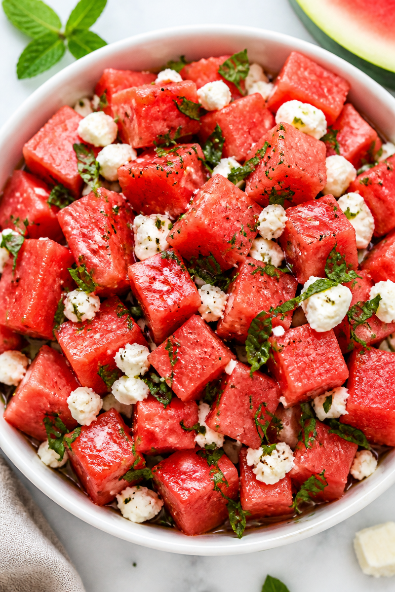 Fresh Watermelon and Feta Salad