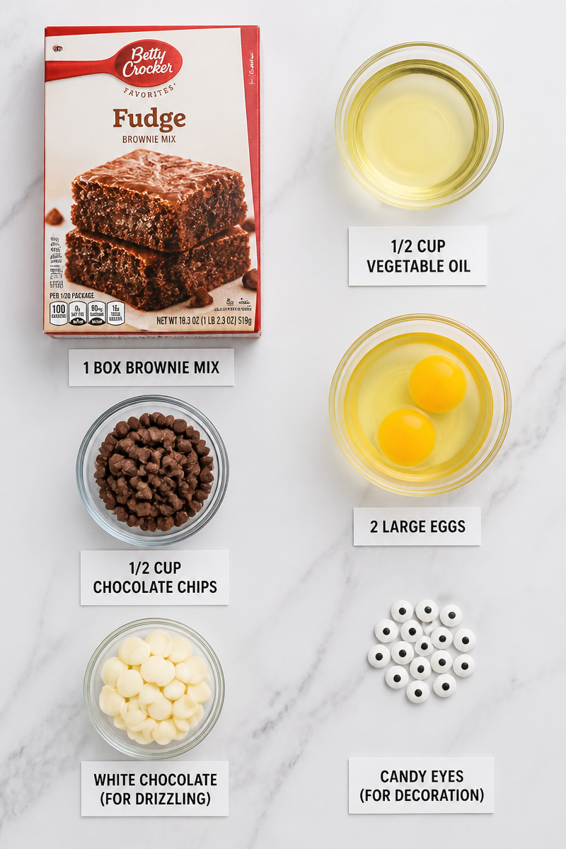 Fudgy Halloween Mummy Brownie Bite