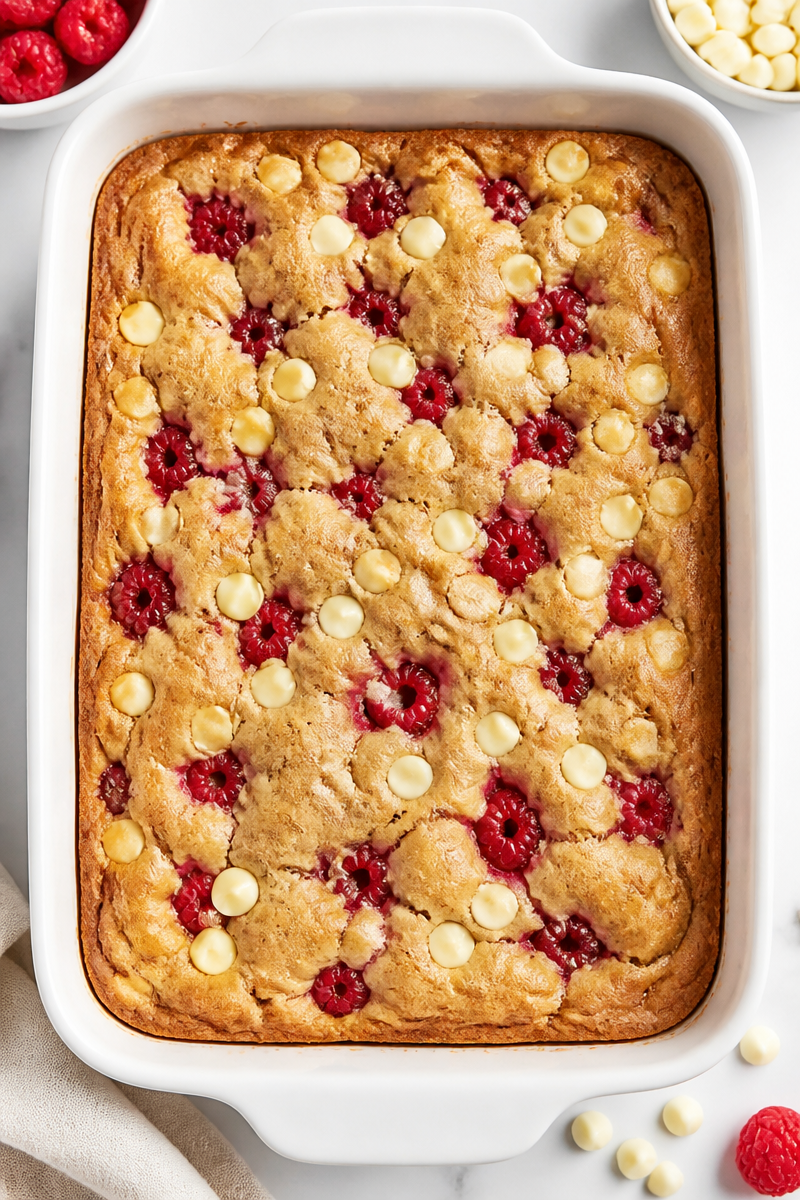 Fudgy White Chocolate Blondie Raspberry Dessert Fudgy White Chocolate Blondie Raspberry Dessert