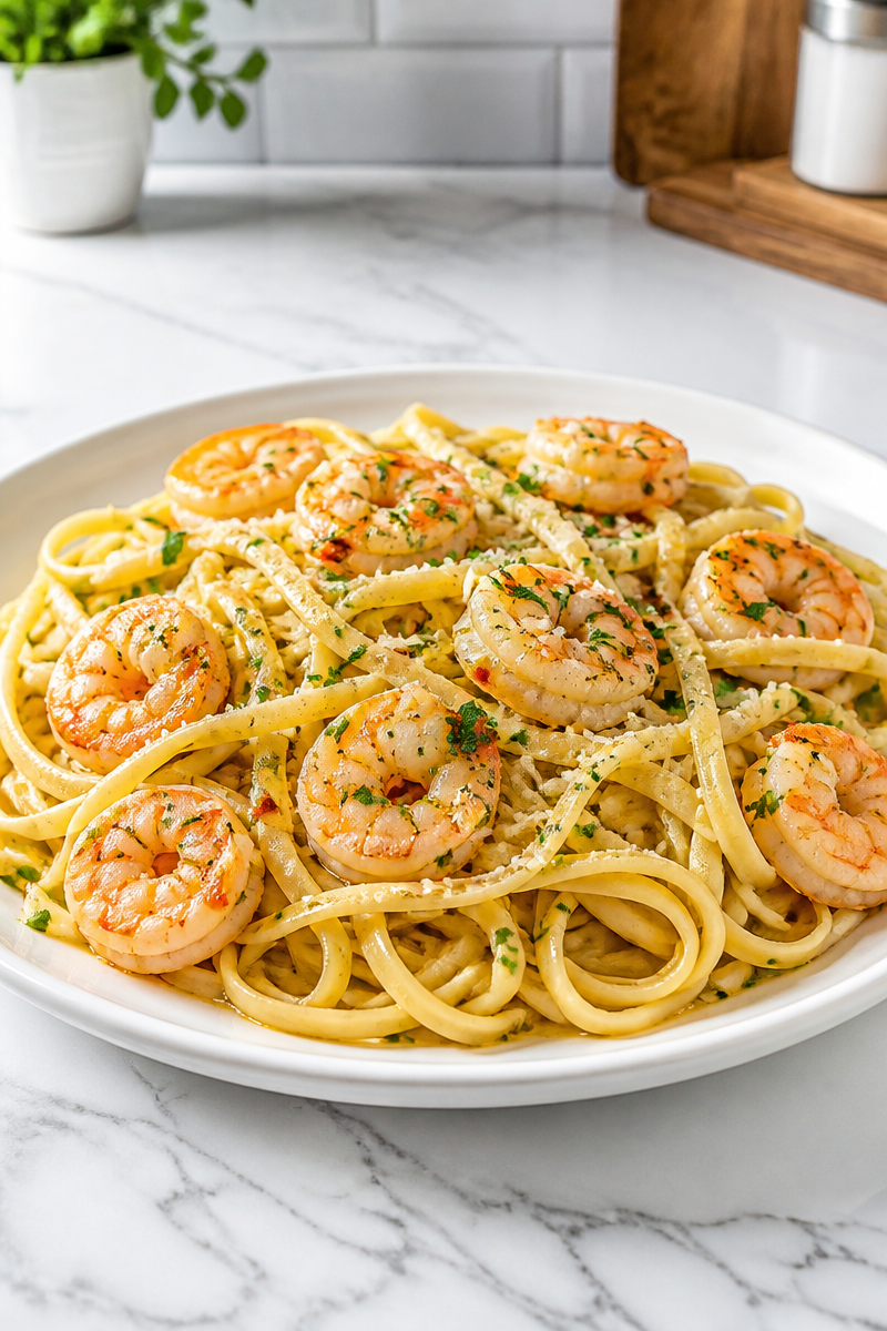 Garlic Butter Shrimp Scampi with Linguine Pasta Garlic Butter Shrimp Scampi with Linguine Pasta