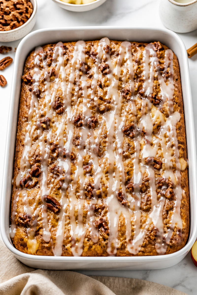 Glazed Apple Cinnamon Pecan Coffee Cake Glazed Apple Cinnamon Pecan Coffee Cake