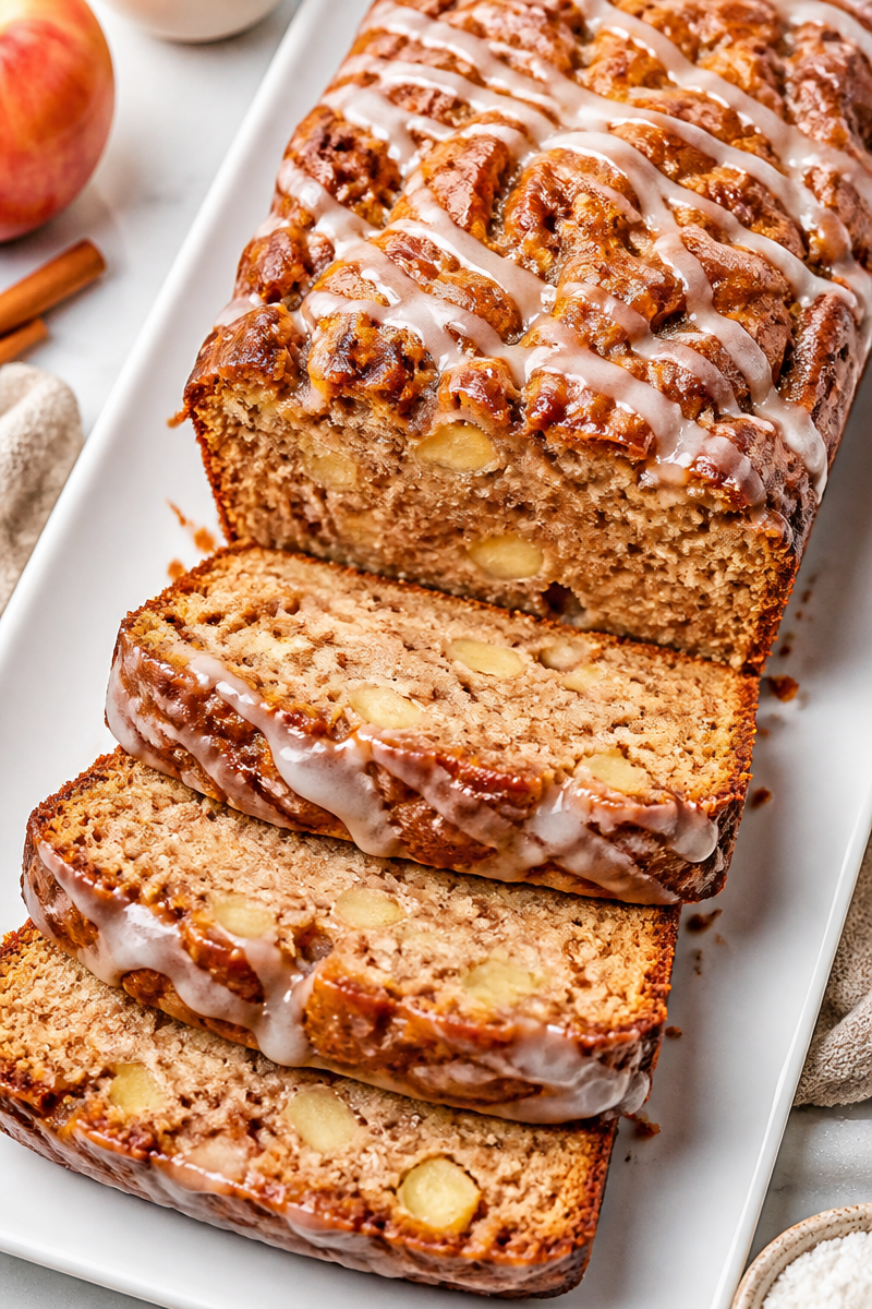 Glazed Cinnamon Spiced Apple Fritter Bread Glazed Cinnamon Spiced Apple Fritter Bread