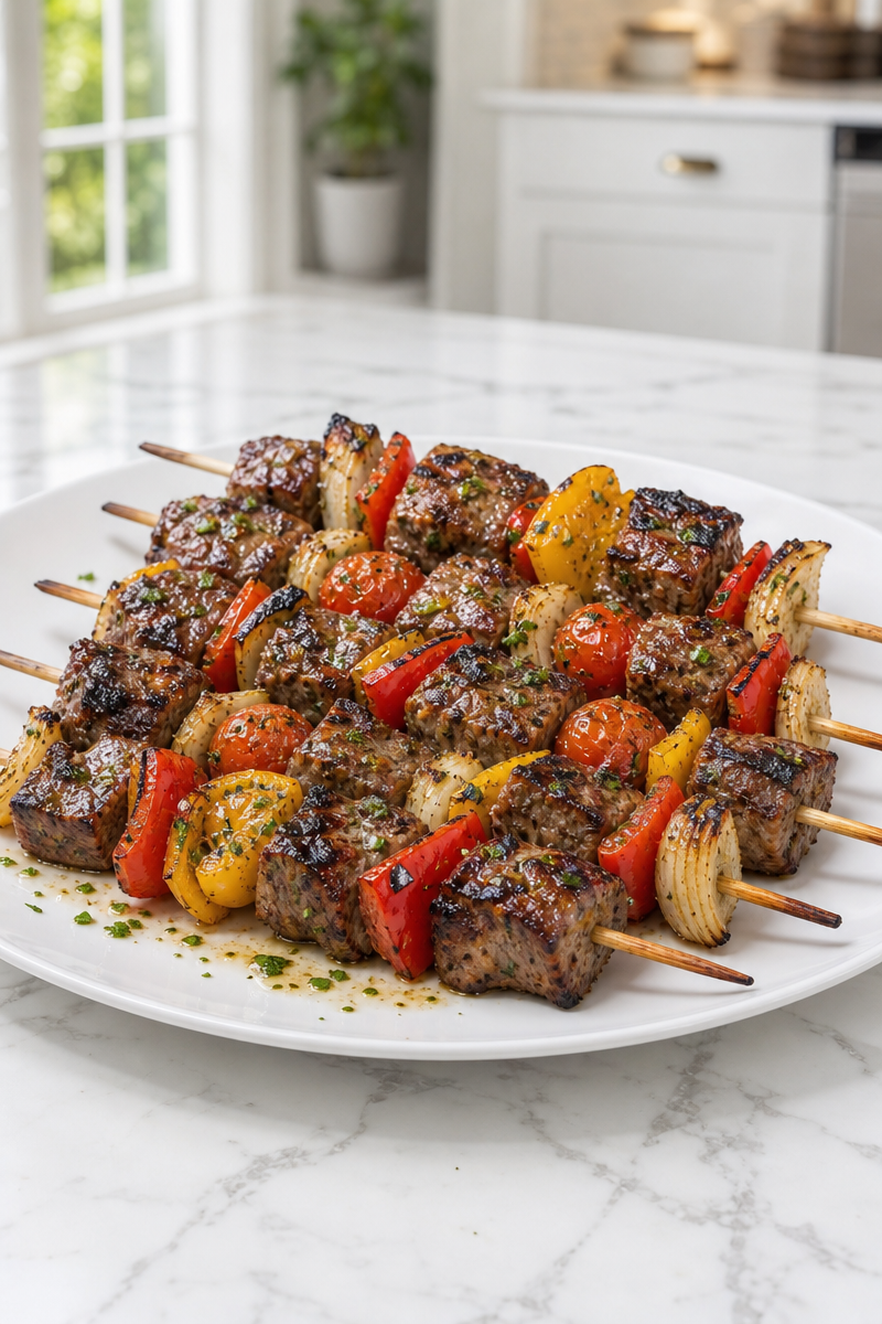 Grilled Garlic Butter Steak Kabob Grilled Garlic Butter Steak Kabob