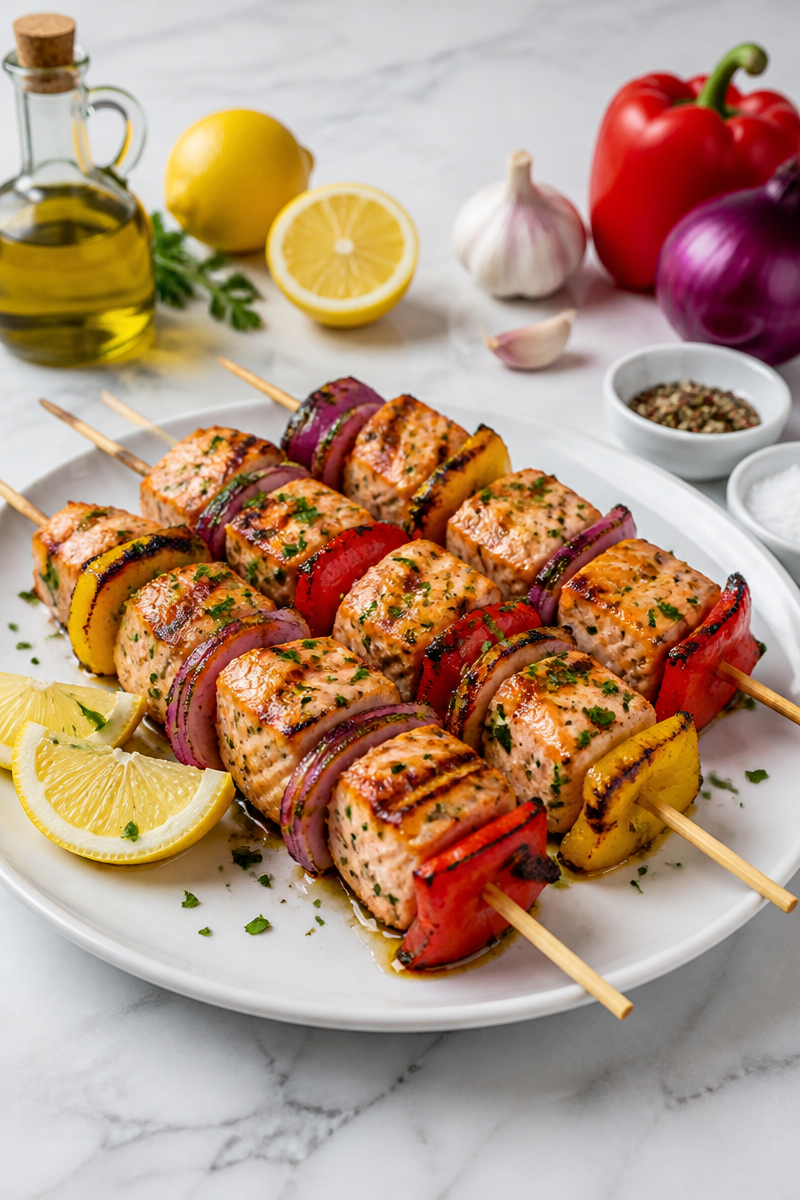Grilled Salmon Kabob Recipe