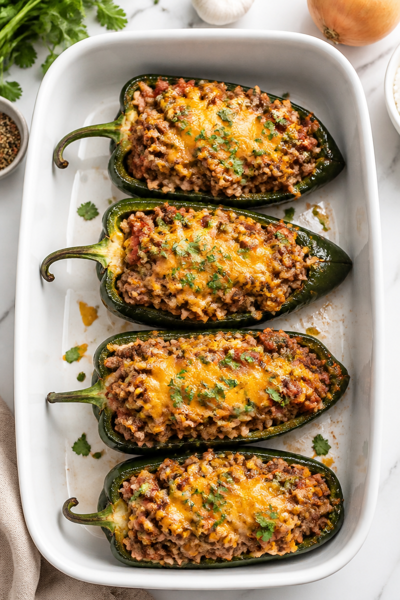 Ground Beef and Rice Stuffed Poblano Pepper Ground Beef and Rice Stuffed Poblano Pepper