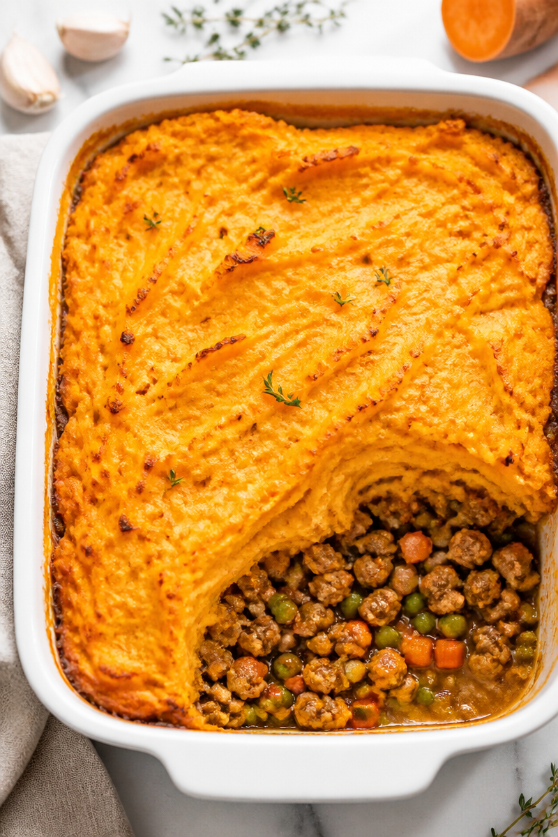 Ground Turkey and Sweet Potato Shepherd Pie