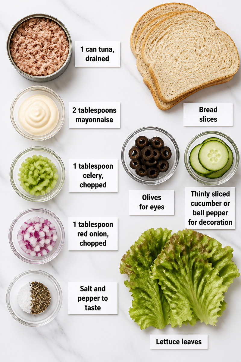 Halloween Monster Face Tuna Salad Sandwich Halloween Monster Face Tuna Salad Sandwich