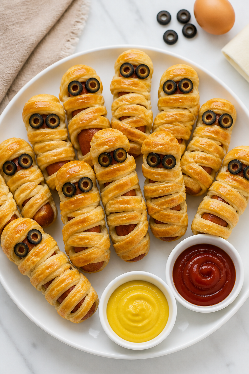 Halloween Mummy Sausage Roll Bite Halloween Mummy Sausage Roll Bite