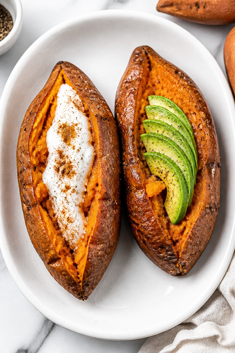 Healthy Baked Sweet Potato for Meal Prep