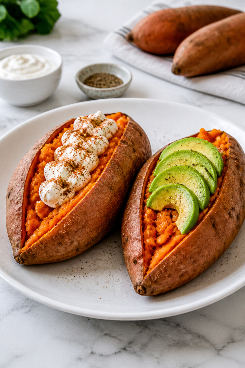 Healthy Baked Sweet Potato for Meal Prep