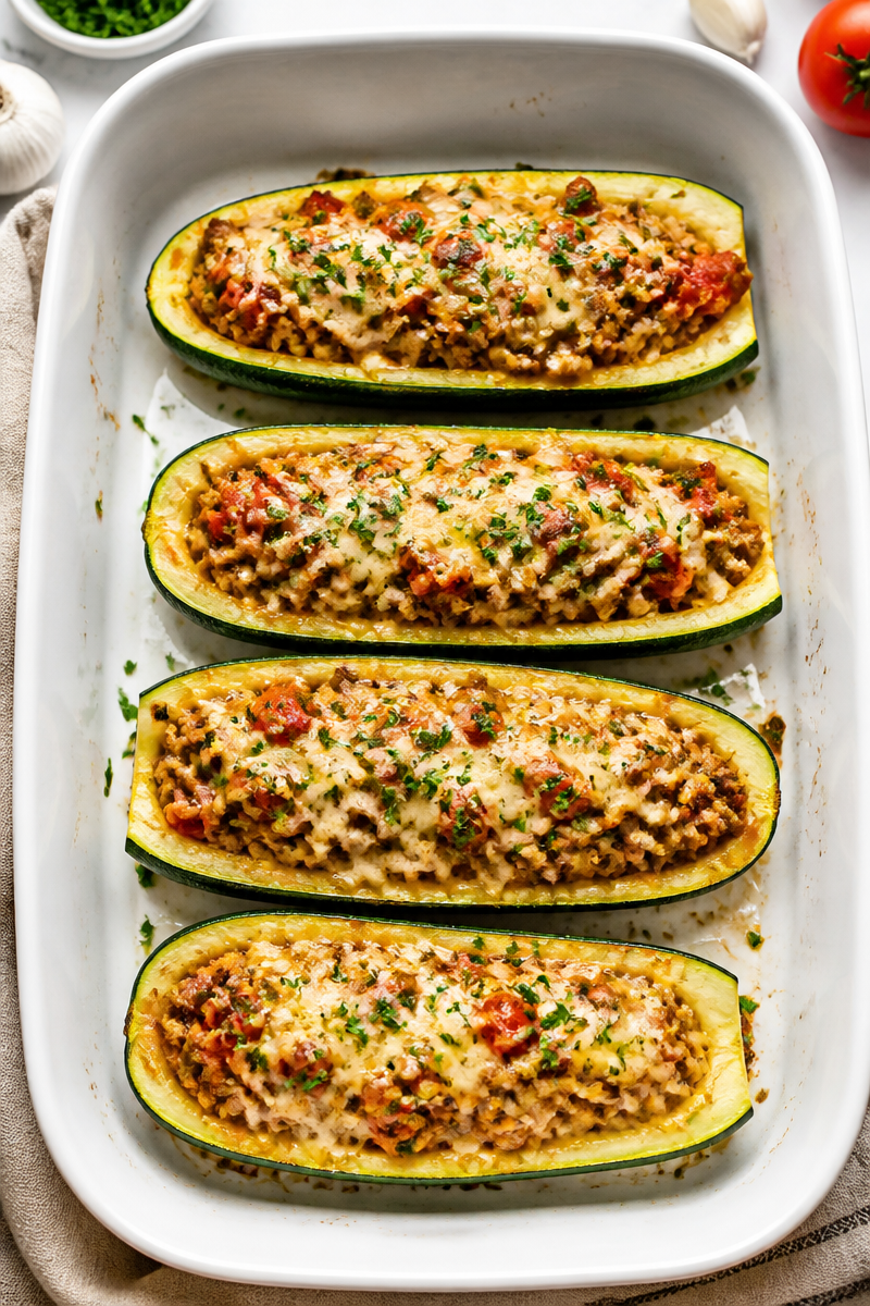 Healthy Baked Zucchini Boat Ground Turkey Recipe Healthy Baked Zucchini Boat Ground Turkey Recipe
