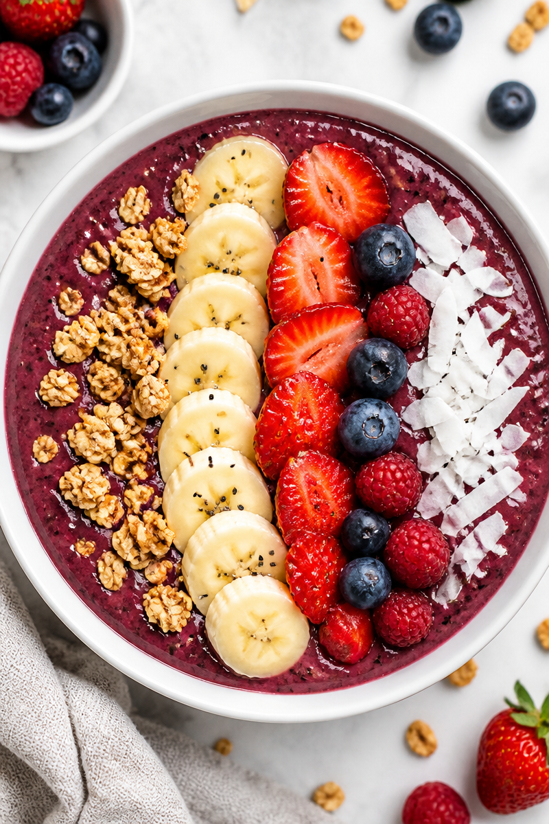 Healthy Berry Acai Smoothie Bowl