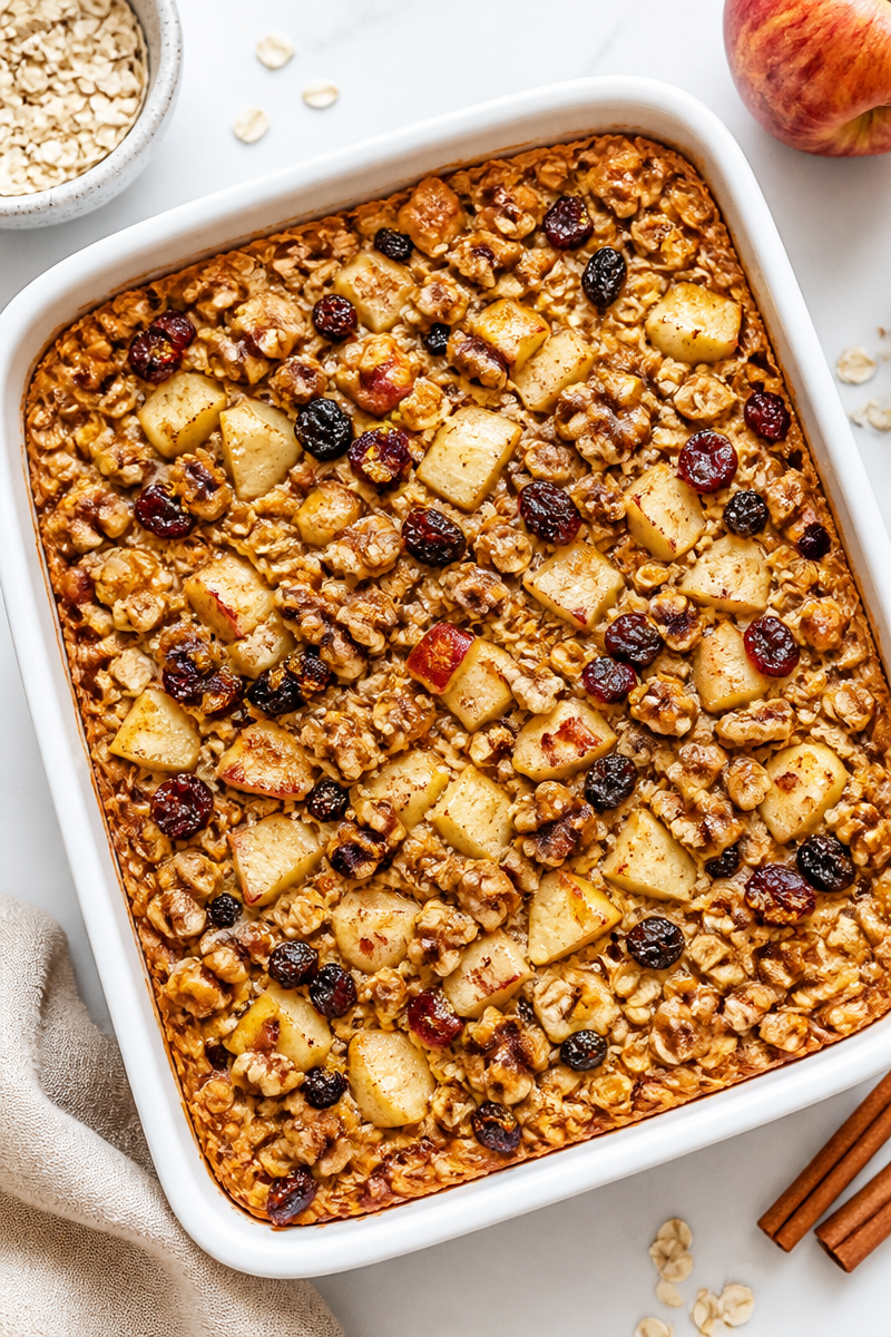 Healthy Cinnamon Apple Baked Oatmeal Bowl Healthy Cinnamon Apple Baked Oatmeal Bowl