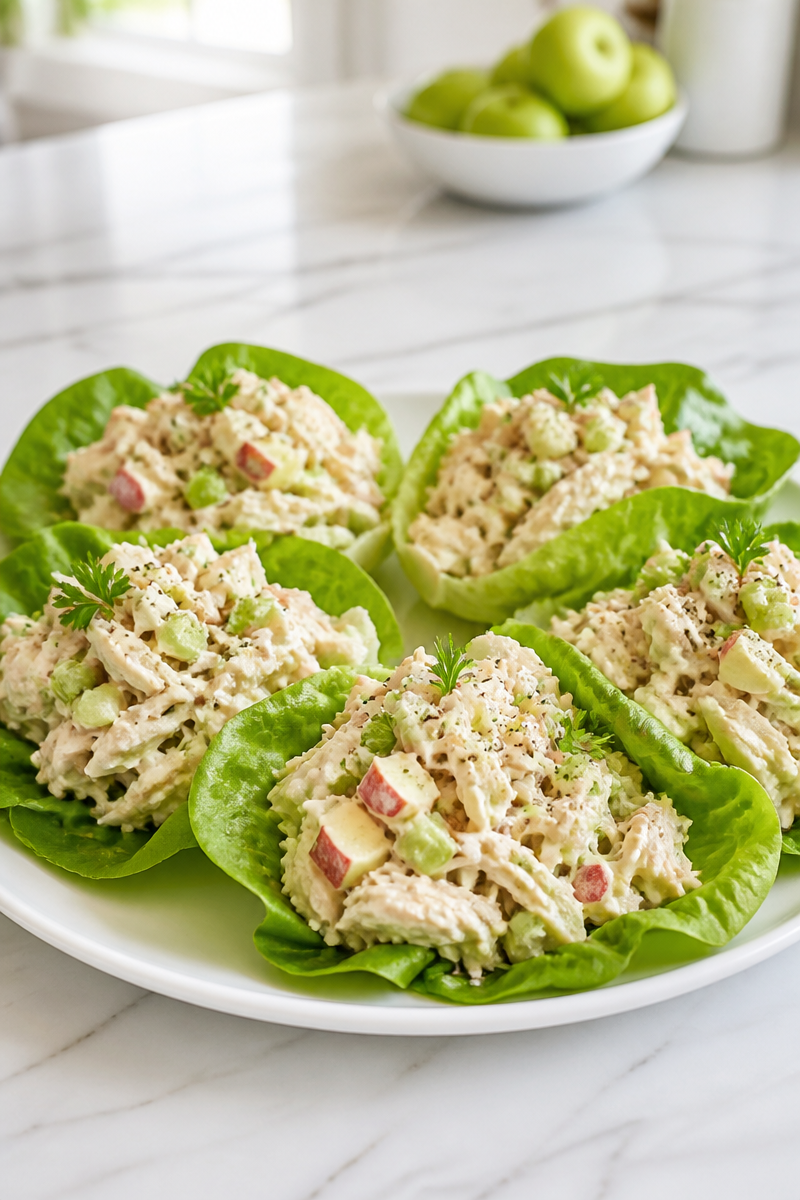 Healthy Light Chicken Salad with Apple and Celery