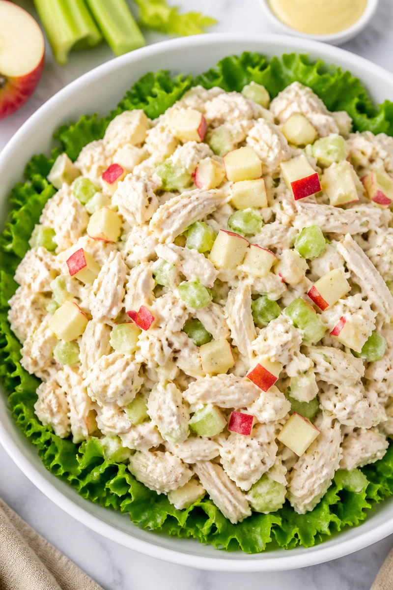 Healthy Light Chicken Salad with Apple and Celery