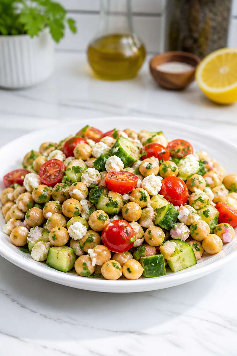 Healthy Mediterranean Chickpea and Cucumber Salad Healthy Mediterranean Chickpea and Cucumber Salad