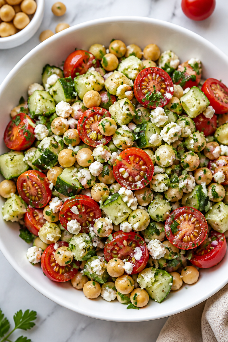 Healthy Mediterranean Chickpea and Cucumber Salad Healthy Mediterranean Chickpea and Cucumber Salad