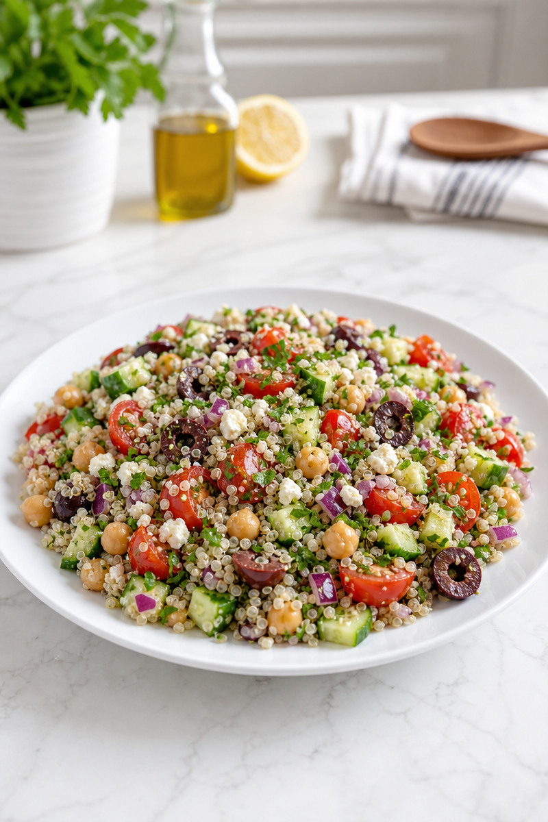 Healthy Mediterranean Quinoa Bowl