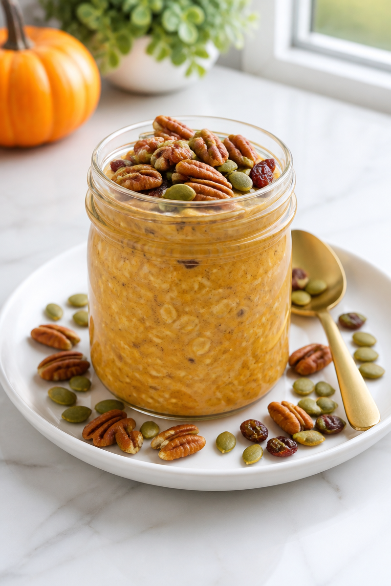 Healthy Pumpkin Spice Cream Overnight Oat Breakfast Healthy Pumpkin Spice Cream Overnight Oat Breakfast