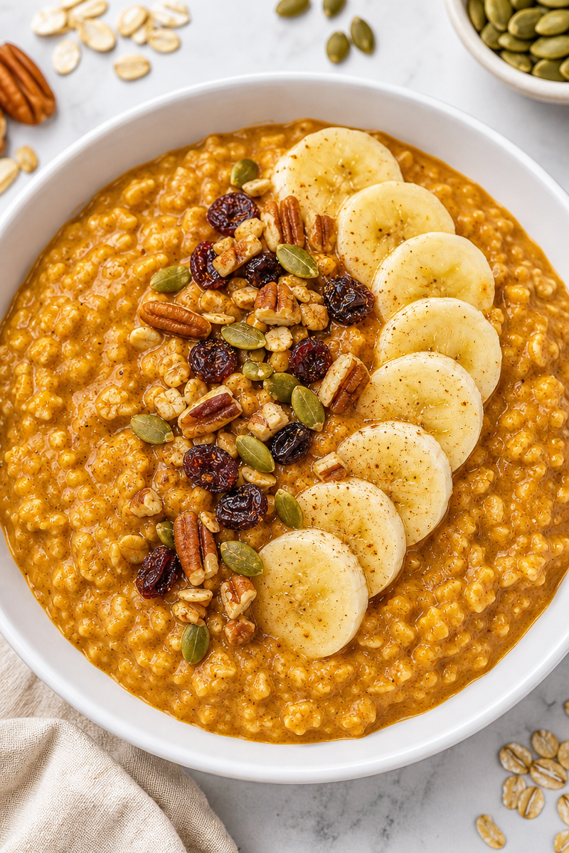 Healthy Pumpkin Spice Oatmeal Bowl Healthy Pumpkin Spice Oatmeal Bowl