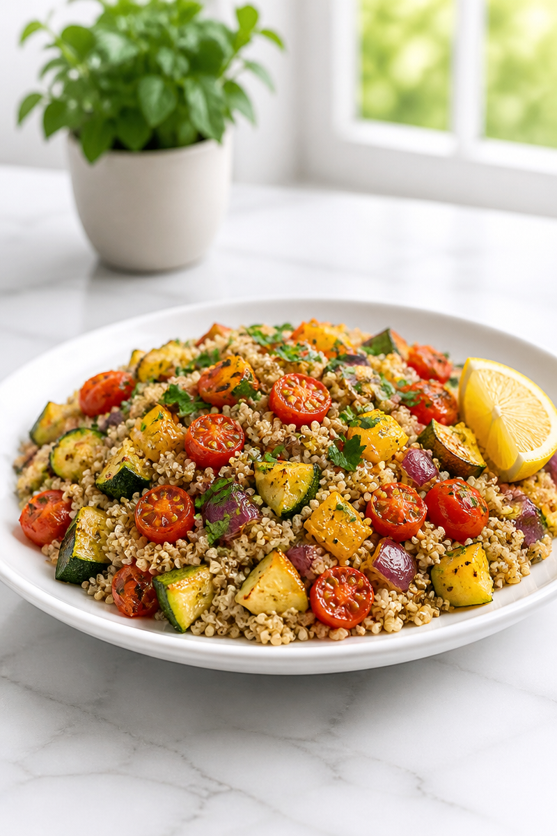 Healthy Quinoa and Roasted Vegetable Salad Bowl Healthy Quinoa and Roasted Vegetable Salad Bowl