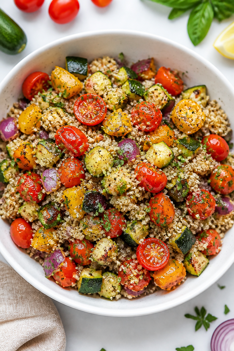 Healthy Quinoa and Roasted Vegetable Salad Bowl Healthy Quinoa and Roasted Vegetable Salad Bowl