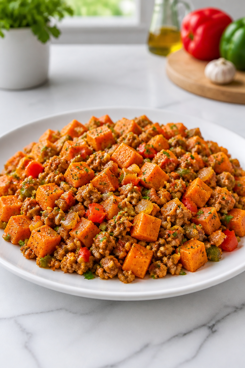 Healthy Sweet Potato And Skillet Ground Turkey Recipe Healthy Sweet Potato And Skillet Ground Turkey Recipe