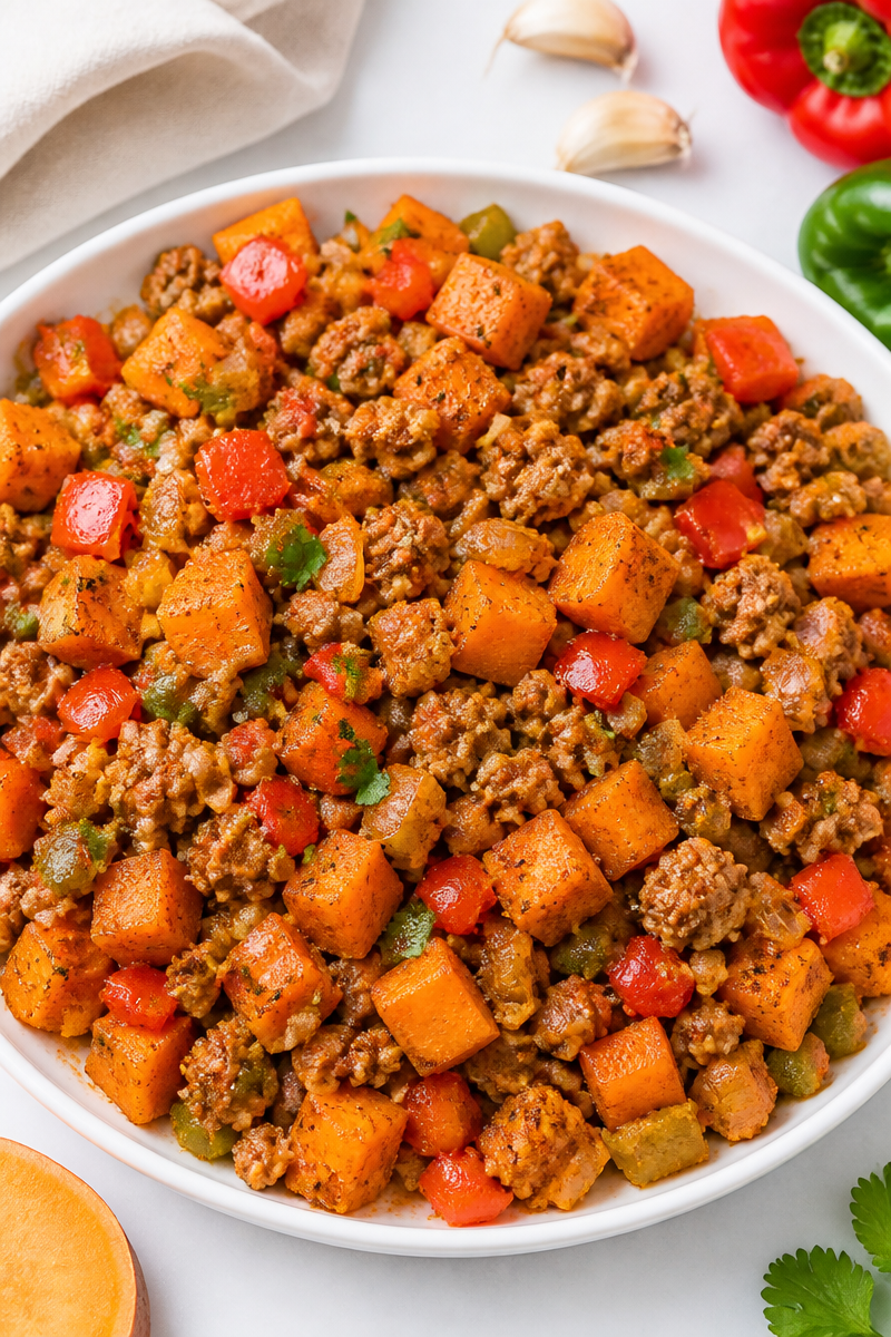 Healthy Sweet Potato And Skillet Ground Turkey Recipe Healthy Sweet Potato And Skillet Ground Turkey Recipe