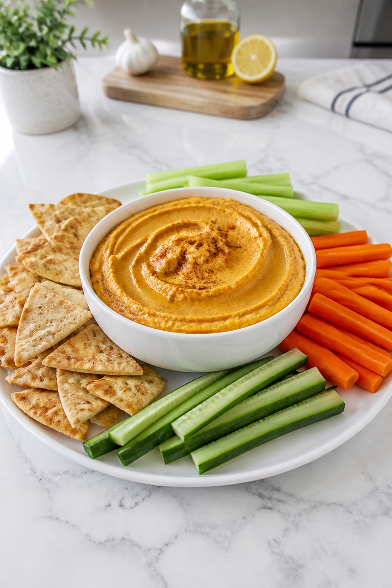 Healthy Sweet Potato Pumpkin Hummus Snack Healthy Sweet Potato Pumpkin Hummus Snack