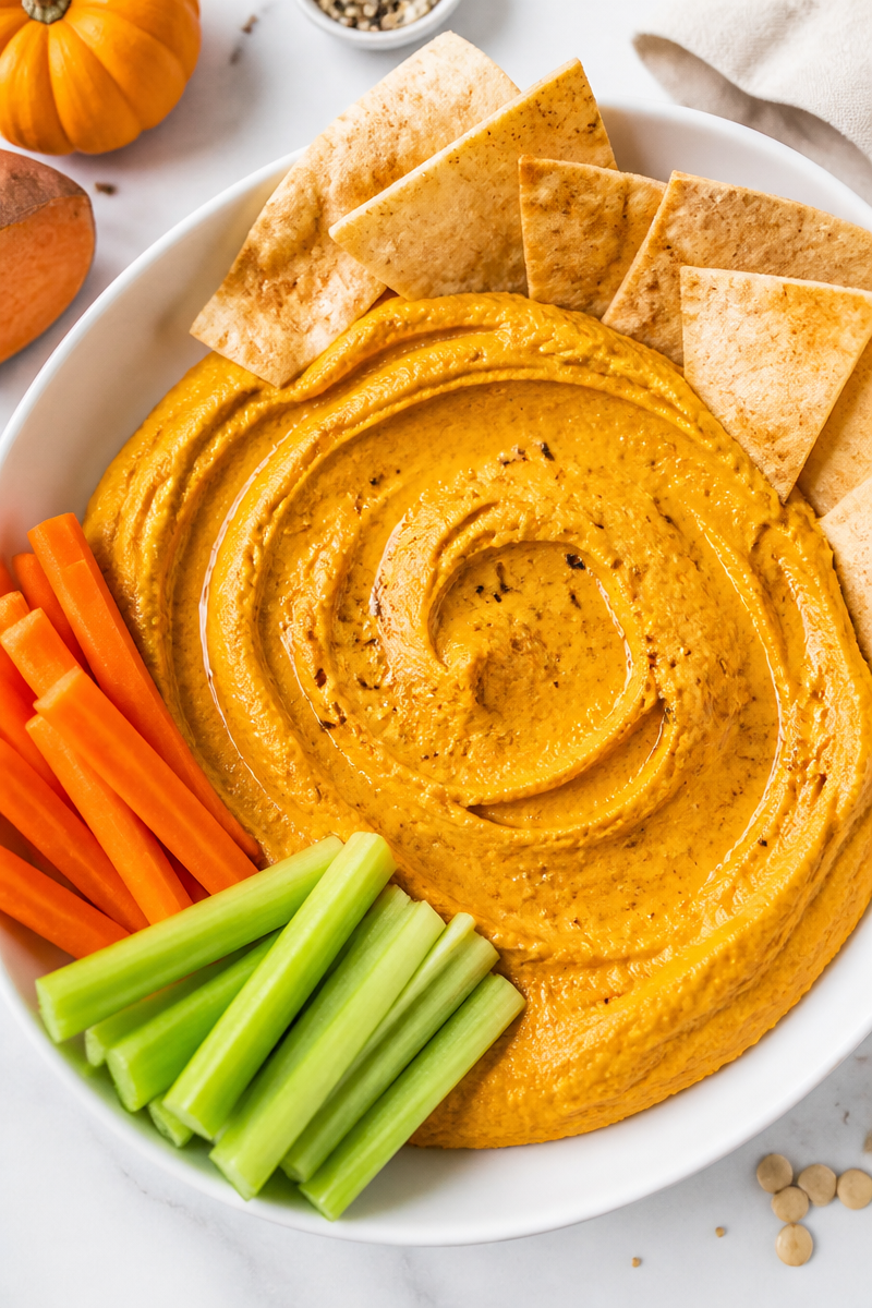 Healthy Sweet Potato Pumpkin Hummus Snack Healthy Sweet Potato Pumpkin Hummus Snack