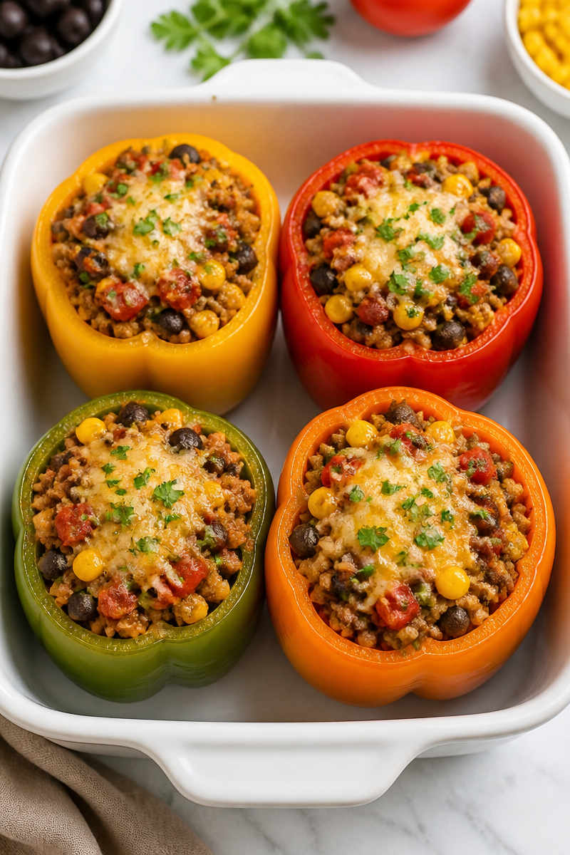 Healthy Turkey Stuffed Bell Pepper