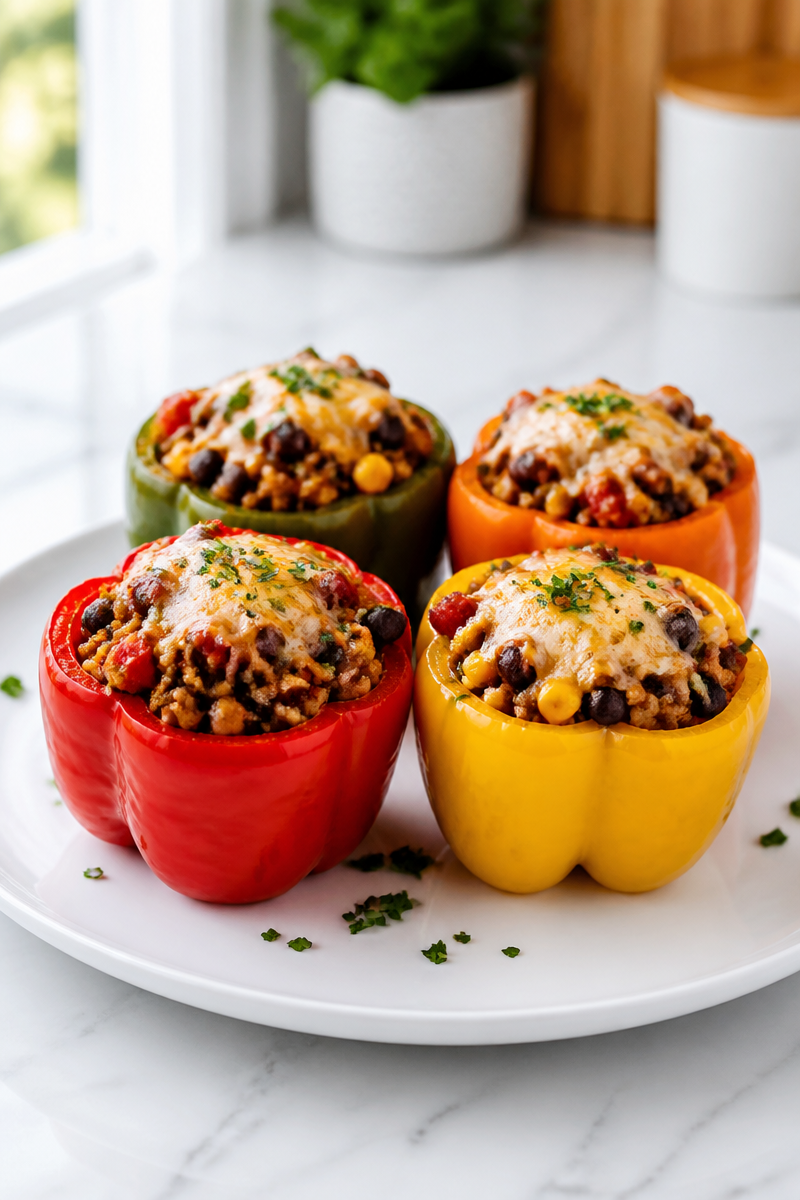 Healthy Turkey Stuffed Bell Pepper