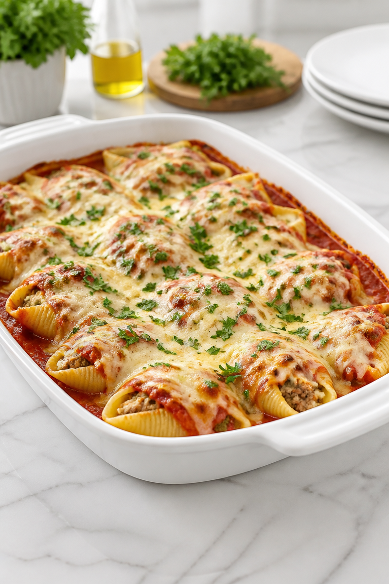 Hearty Ground Beef And Marinara Stuffed Shell Recipe Hearty Ground Beef And Marinara Stuffed Shell Recipe