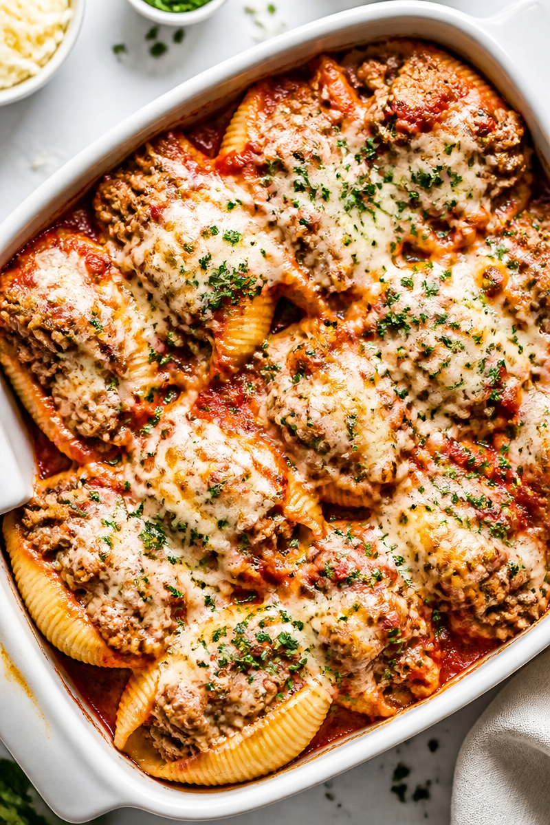 Hearty Ground Beef And Marinara Stuffed Shell Recipe Hearty Ground Beef And Marinara Stuffed Shell Recipe