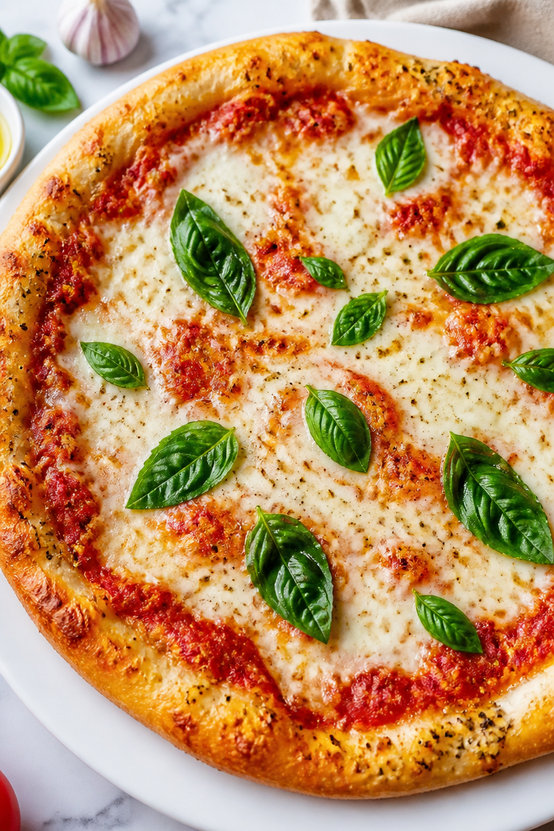 Homemade Cheesy Garlic Crust Margherita Pizza
