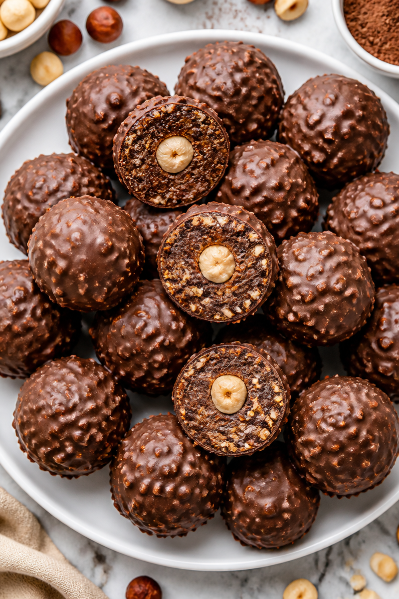 Homemade Crunchy Hazelnut Nutella Ferrero Rocher