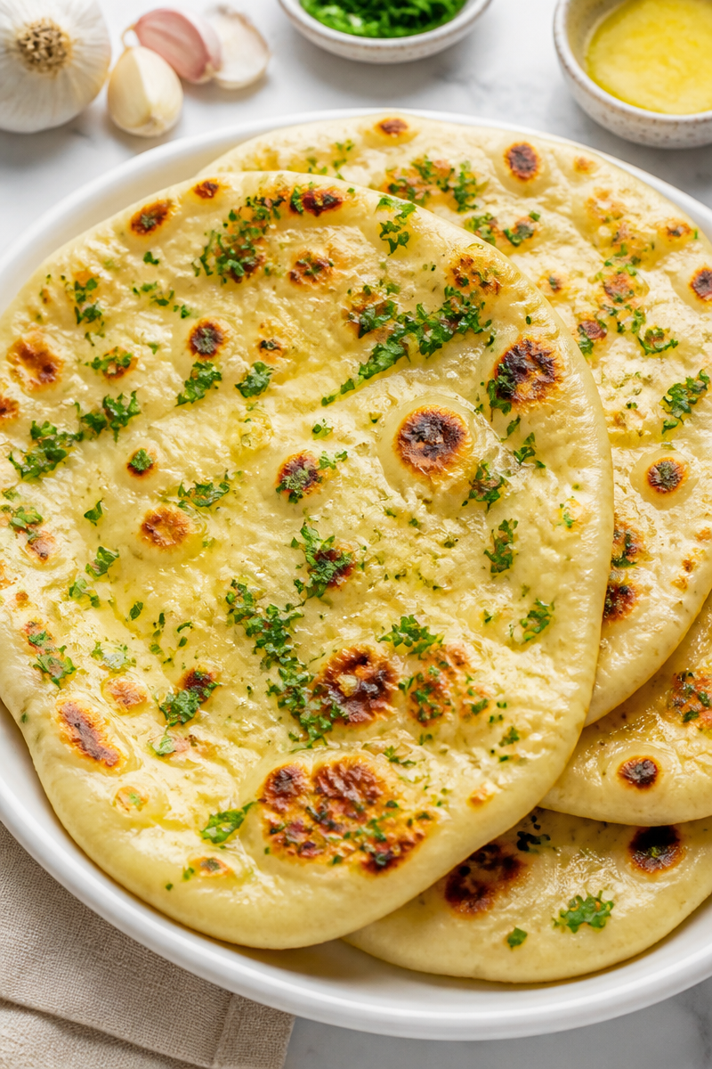 Homemade Garlic Naan Bread Homemade Garlic Naan Bread