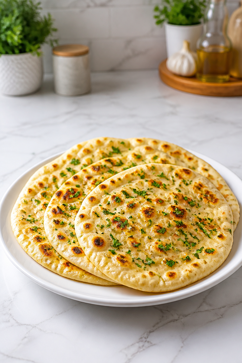 Homemade Garlic Naan Bread Homemade Garlic Naan Bread
