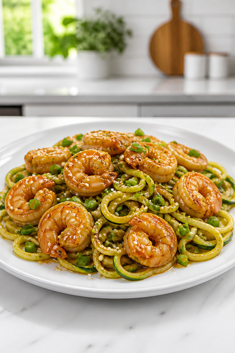 Honey Garlic Shrimp with Zucchini Noodle Stir-Fry Honey Garlic Shrimp with Zucchini Noodle Stir-Fry