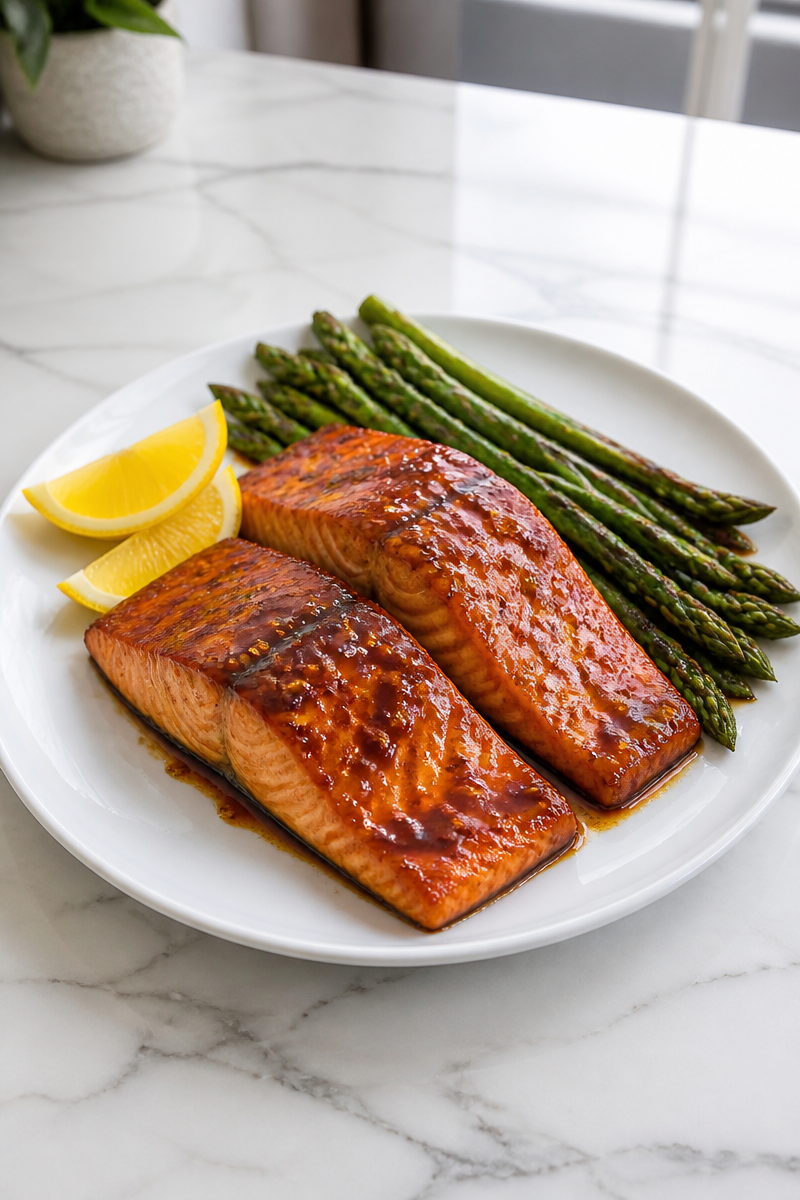 Honey Soy Glazed Salmon with Asparagus Honey Soy Glazed Salmon with Asparagus