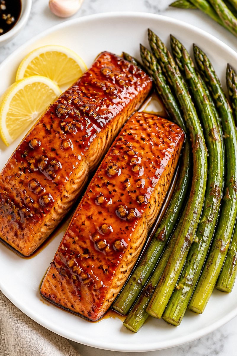 Honey Soy Glazed Salmon with Asparagus Honey Soy Glazed Salmon with Asparagus