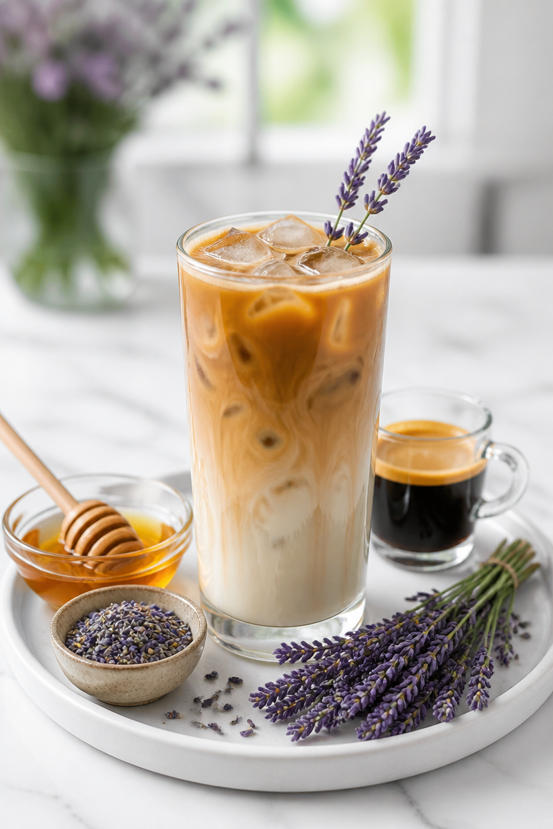 Iced Lavender Honey Latte Drink Iced Lavender Honey Latte Drink