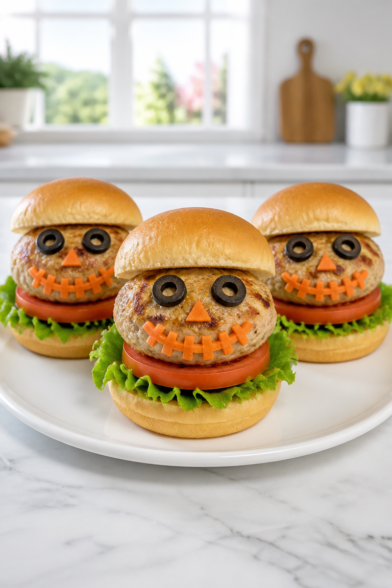 Jack O Lantern Mini Turkey Burger Lunch Jack O Lantern Mini Turkey Burger Lunch