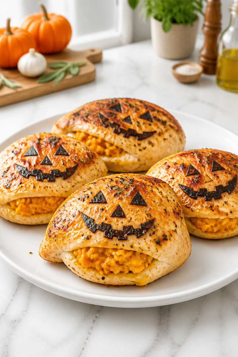 Jack O Lantern Stuffed Chicken Breast Jack O Lantern Stuffed Chicken Breast