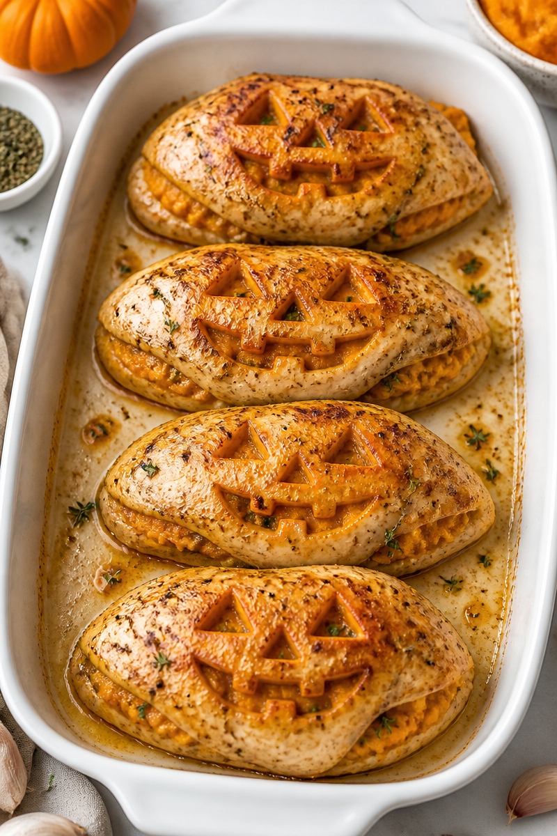 Jack O Lantern Stuffed Chicken Breast Jack O Lantern Stuffed Chicken Breast