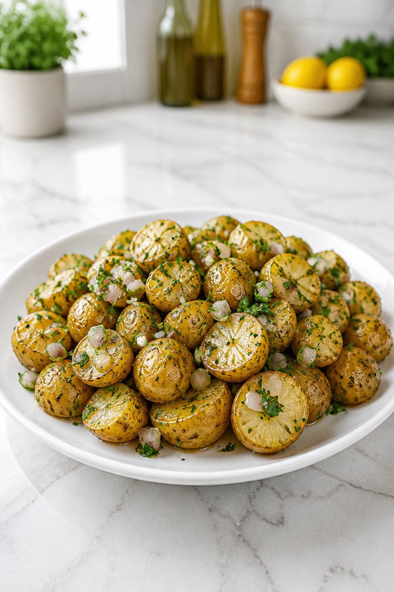 Jamie Oliver Inspired Herb Roasted Potato Salad