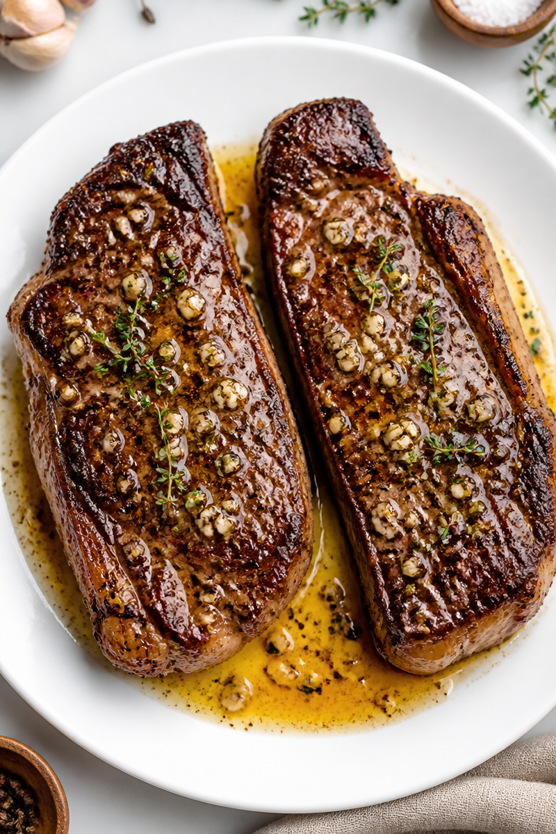 Juicy Garlic Butter New York Strip Steak Juicy Garlic Butter New York Strip Steak